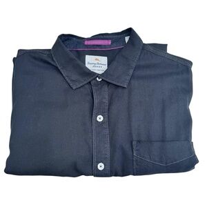 TOMMY BAHAMA JEANS ISLAND CRAFTED BLACK MODERN FIT LONG SLEEVE BUTTON DOWN SHIRT